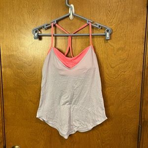 LULULEMON orange & gray 2 in 1 tank top combo
